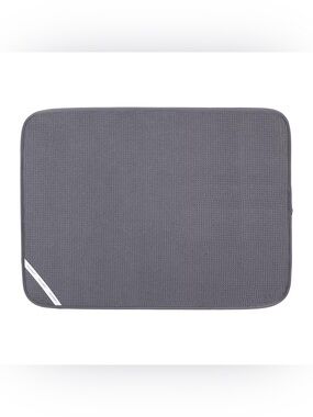 NWT Food Network Gray Dish Drying Mat - Reversible & Machine Washable! 16” x 18”